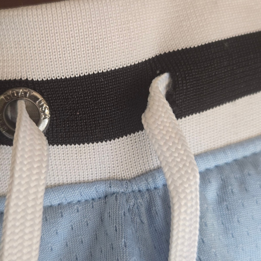 GOAT USA Kids Youth Large Light Blue Mesh Basketball Shorts Athletic Striped - Picture 5 of 9